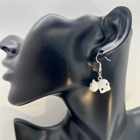 Cow Earrings - Black and White Animal Earrings - Mini Cows - Farm Earrings - Picture 6 of 7